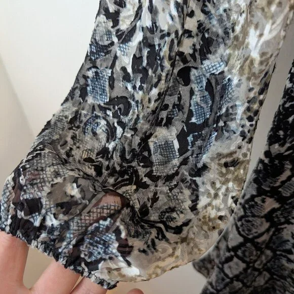 Alice+Olivia Coco Burnout Midi Crepe de Chine Silk Dress, Sz 0 - Picture 3 of 9